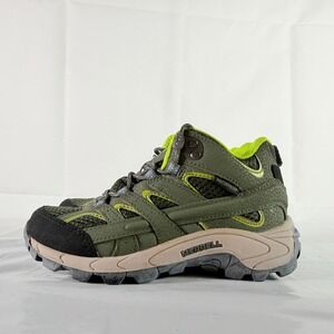 Merrell Moab 2 Mid Waterproof Boys Hiking Boots Size 12.5 Green Lime MK265032